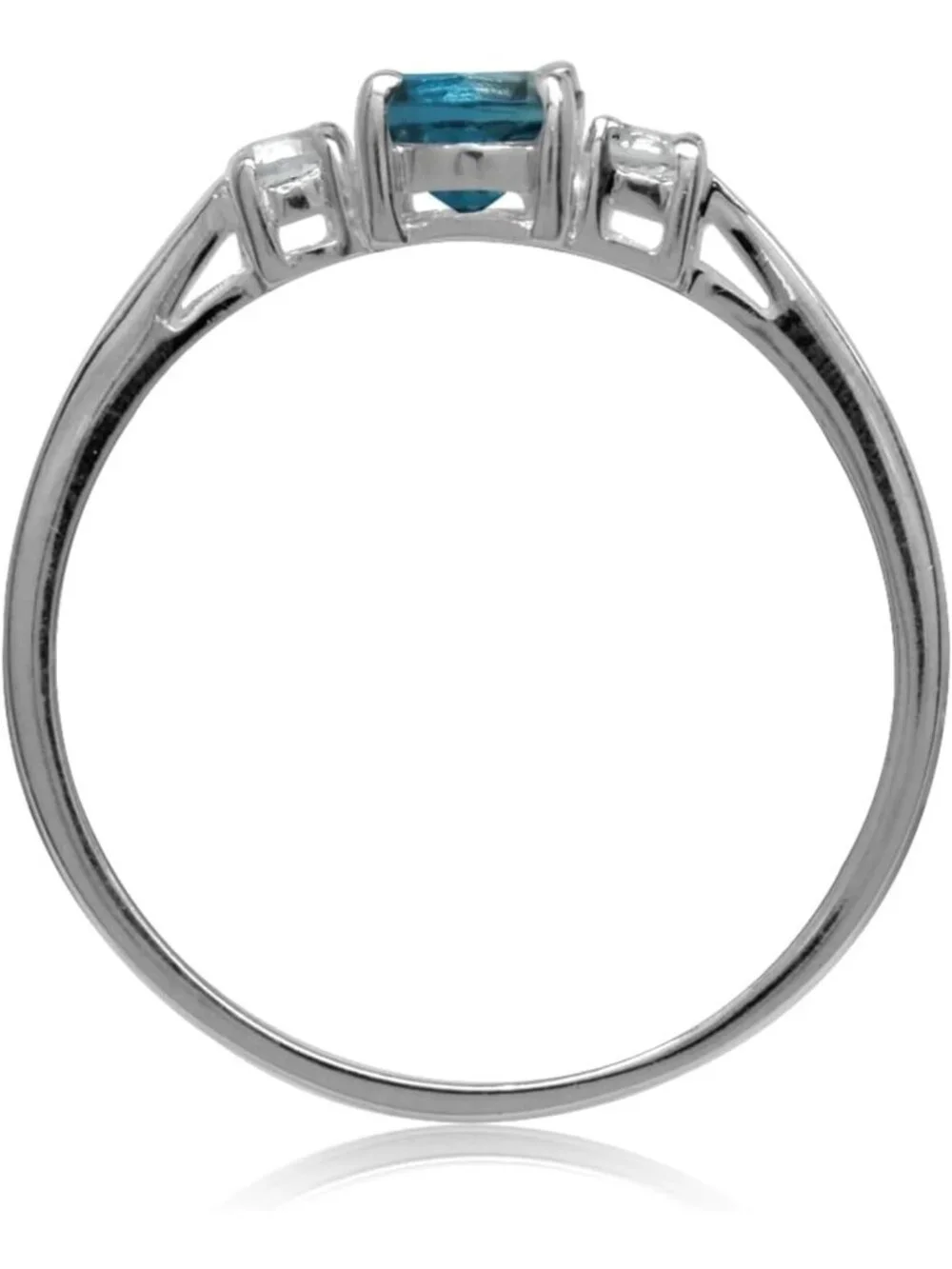 Petite Round Gemstone Promise Ring in White or Yellow Gold Plated 925 Silver for